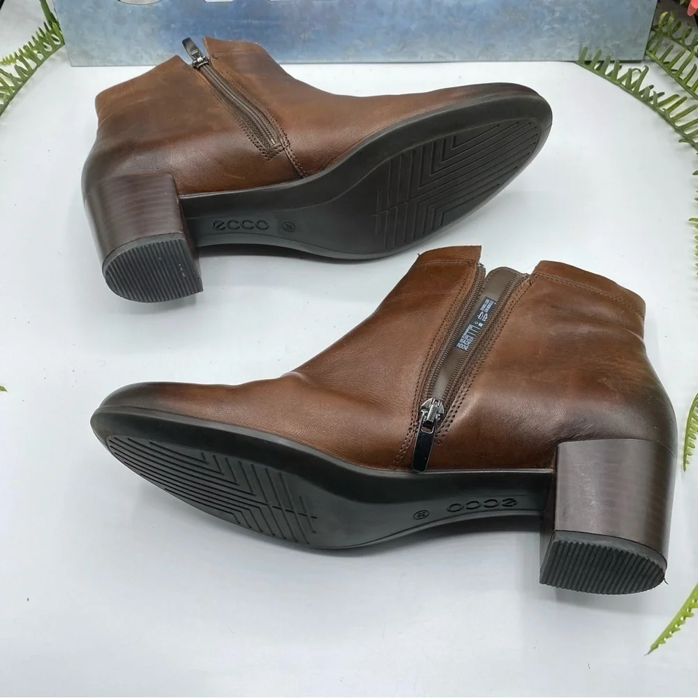 Ecco Sz‎ 39 (8-8.5) Brown Leather Booties